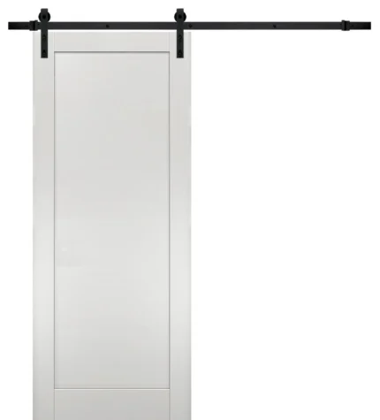 Barn Door 30 x 80 & Hardware | Quadro 4111 White Ash | 6.6FT Rail |