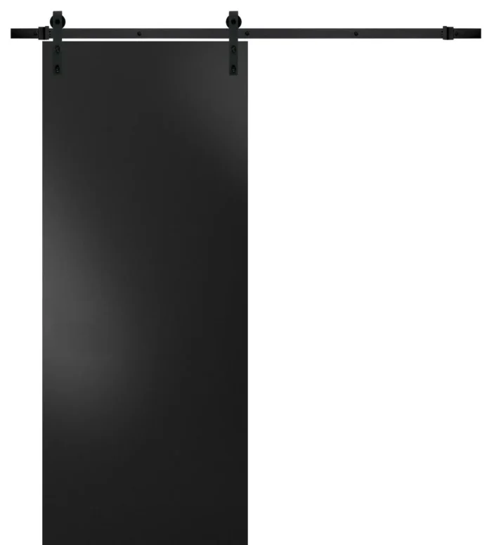 Barn Door 30 x 84 & Hardware | Planum 0010 Black Matte | 6.6FT Rail Kit - Image 1