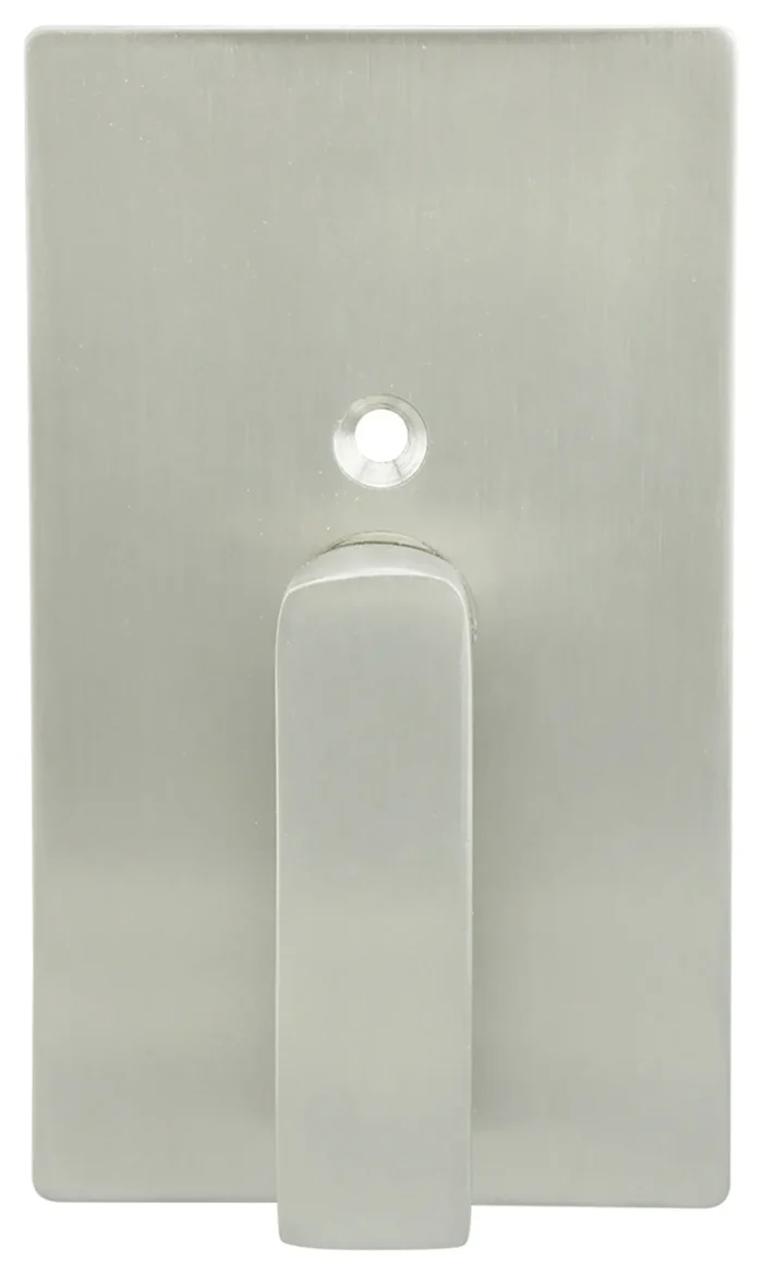 Barn Door Privacy Lock, Rectangle Rose, 3.5" BS, TT15 ADA Turn, Satin Stainless - Image 1