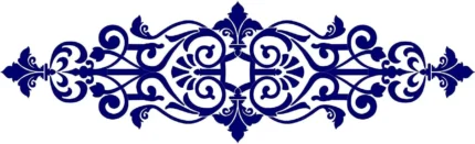 Baroque Center Scroll Porcelain Swimming Pool Mosaic 22"x72", Blue