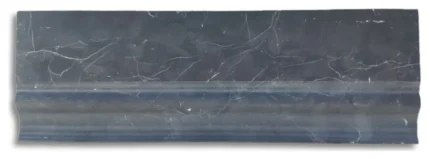 Baseboard Nero Marquina Black Marble 4x12 Crown Molding Honed, 1 piece