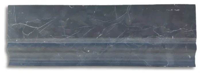 Baseboard Nero Marquina Black Marble 4x12 Crown Molding Honed, 1 piece - Image 1