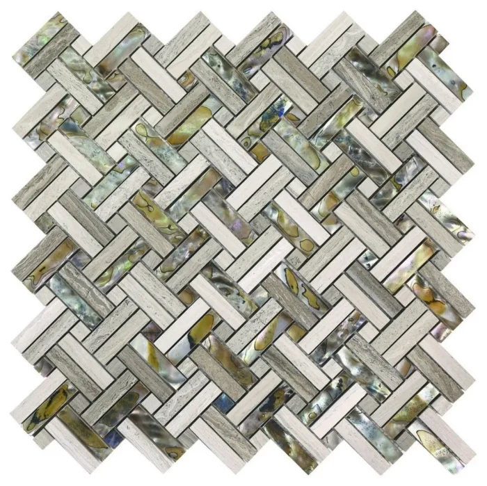 Basketweave North Shore Mosaic, Black Sand Beach, Sample - Image 1