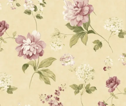Beige Peony Wallpaper,, Sample