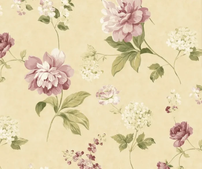 Beige Peony Wallpaper,, Sample - Image 1
