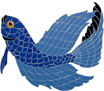 Beta Fish 2 Ceramic Swimming Pool Mosaic 24"x24"