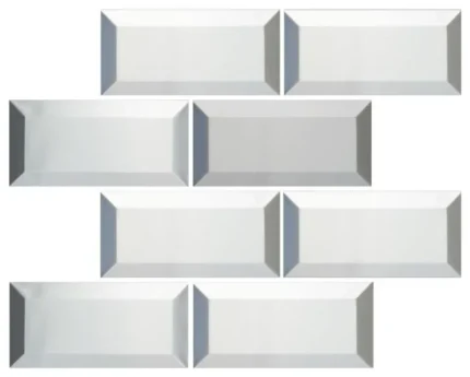 Beveled Metallix Tile, Brushed Stainless Steel, Sample