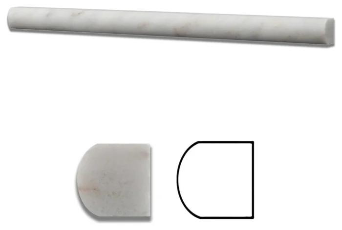 Bianco Venatino (Bianco Mare) Marble Honed 3/4 X 12 Bullnose Liner - Image 1