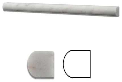 Bianco Venatino (Bianco Mare) Marble Polished 3/4 X 12 Bullnose Liner