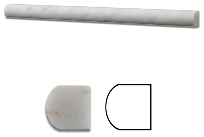 Bianco Venatino (Bianco Mare) Marble Polished 3/4 X 12 Bullnose Liner - Image 1