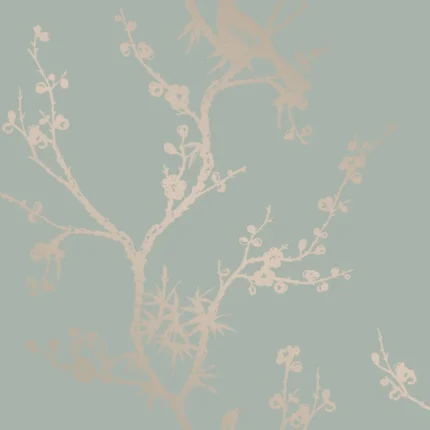 Bird Watching Peel and Stick Wallpaper, Green, Sample