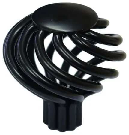 Birdcage Cabinet Knobw, 1 3/8" Diameter, Black, Set of 25