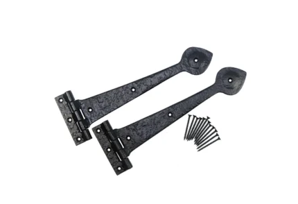 Black 12” Antique Look Colonial Tee Hinge, 2-Piece (ATH)
