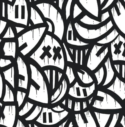 Black Bold Arrangements Peel & Stick Wallpaper Bolt