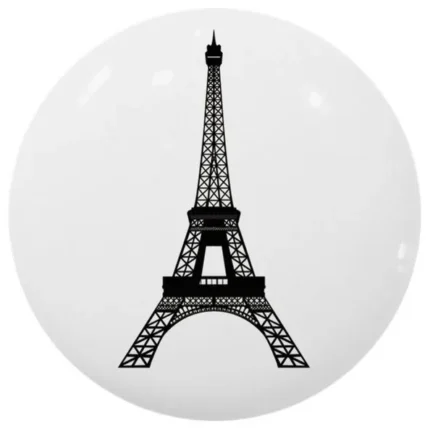Black Eiffel Tower Ceramic Cabinet Drawer Knob