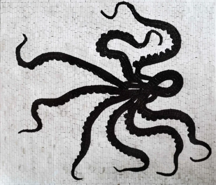 Black Octopus Marble Mosaic, 20"x24" - Image 1
