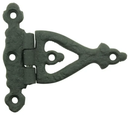Black Wrought Iron Door Hinge 3 Inch Strap RSF Finish Barn Door Hinges