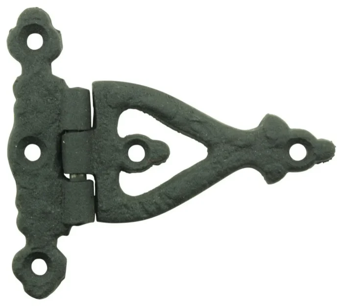 Black Wrought Iron Door Hinge 3 Inch Strap RSF Finish Barn Door Hinges - Image 1