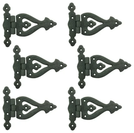 Black Wrought Iron Door Hinge 5 Inch RSF Finish Barn Door Hinges Pack of 6