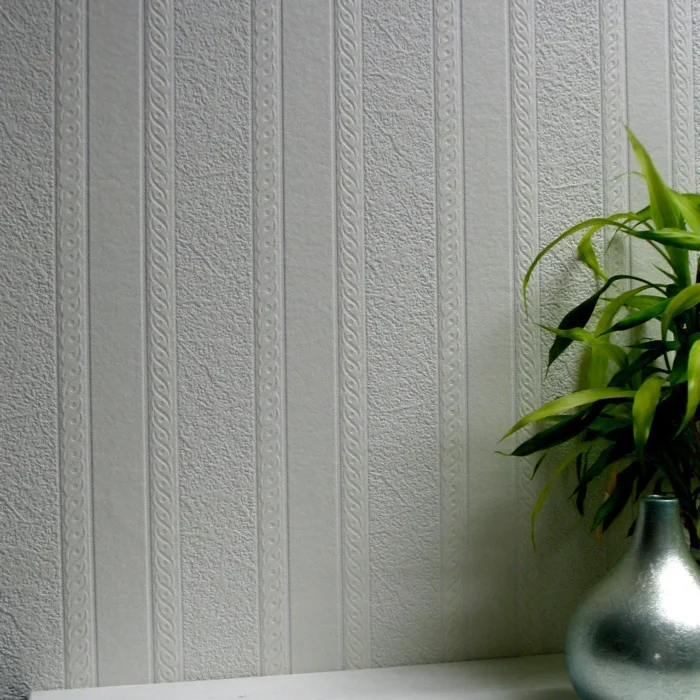 Blarney Marble Stripe Paintable Textured Vinyl Wallpaper, Sample - Image 1