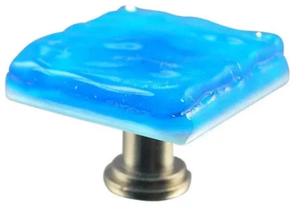 Blue Topaz Handmade Glass, Knob