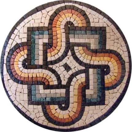Brown and Yellow Medallion, Guilloche, 16"x16"