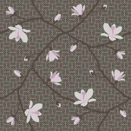 Brown Magnolia Branch Wallpaper, Sample