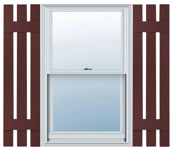 Builders Edge, Custom, Three Board Spaced, BnB Shutters, Bordeaux - Image 1