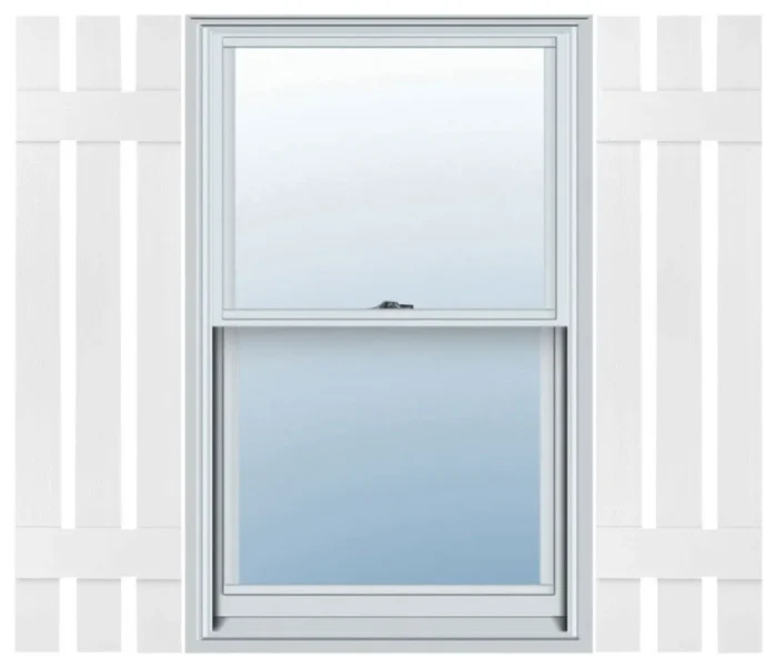 Builders Edge, Custom, Three Board Spaced, BnB Shutters, Bright White - Image 1
