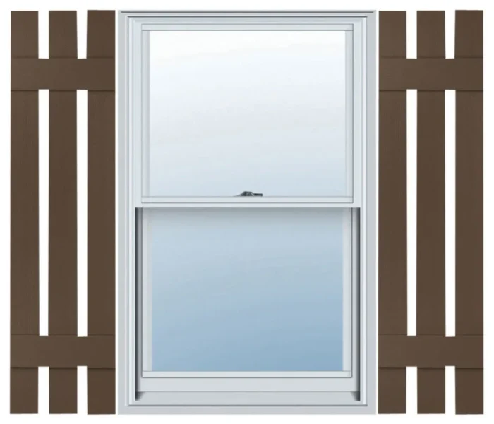 Builders Edge, Custom, Three Board Spaced, BnB Shutters, Federal Brown - Image 1