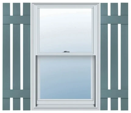 Builders Edge, Custom, Three Board Spaced, BnB Shutters, Wedgewood Blue