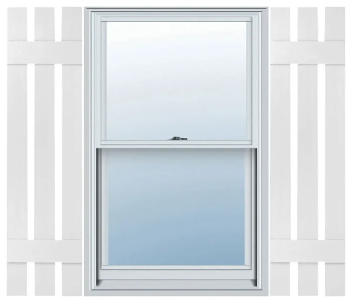 Builders Edge, Custom, Three Board Spaced, BnB Shutters, White - Image 1