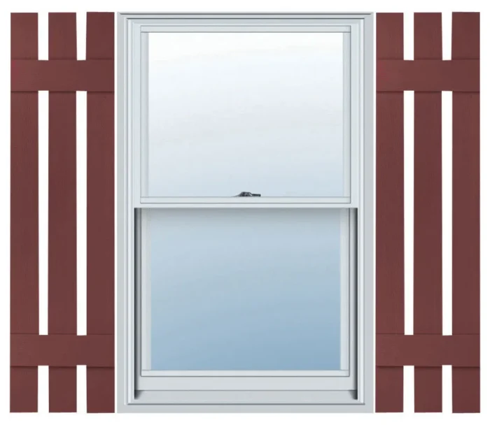 Builders Edge, Custom, Three Board Spaced, BnB Shutters, Wineberry - Image 1
