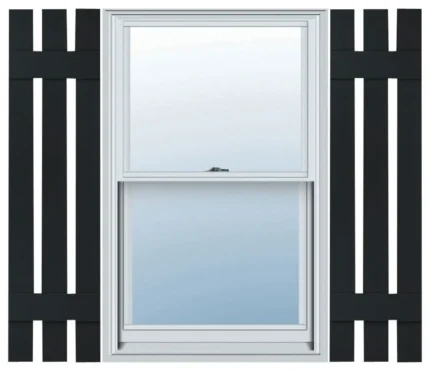 Builders Edge, Standard Three Board Spaced, Board-n-Batten Shutters, Black