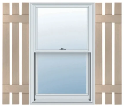Builders Edge, Standard Three Board Spaced, Board-n-Batten Shutters, Wicker