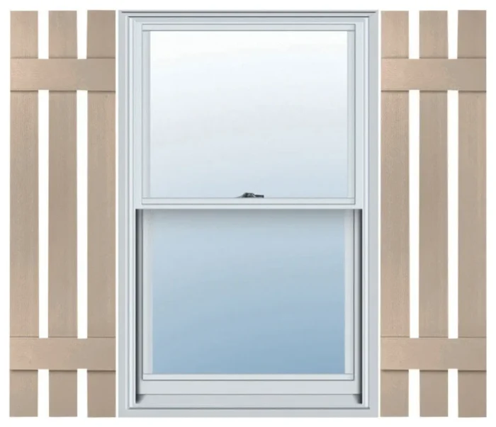 Builders Edge, Standard Three Board Spaced, Board-n-Batten Shutters, Wicker - Image 1