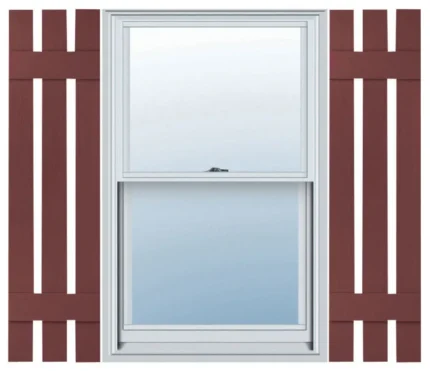 Builders Edge, Standard Three Board Spaced, Board-n-Batten Shutters, Wineberry
