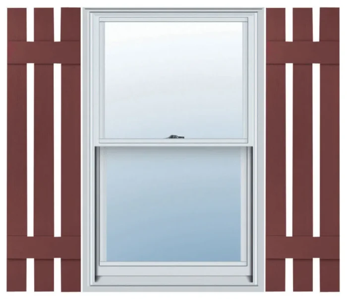 Builders Edge, Standard Three Board Spaced, Board-n-Batten Shutters, Wineberry - Image 1