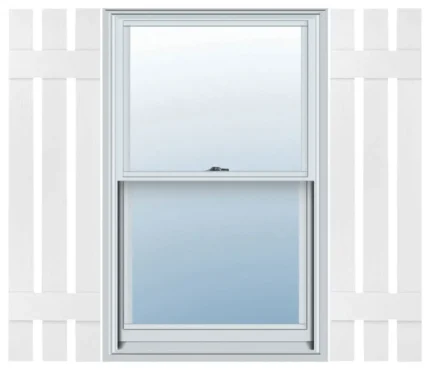 Builders Edge, Three Board Spaced, Board-n-Batten Shutters, Bright White