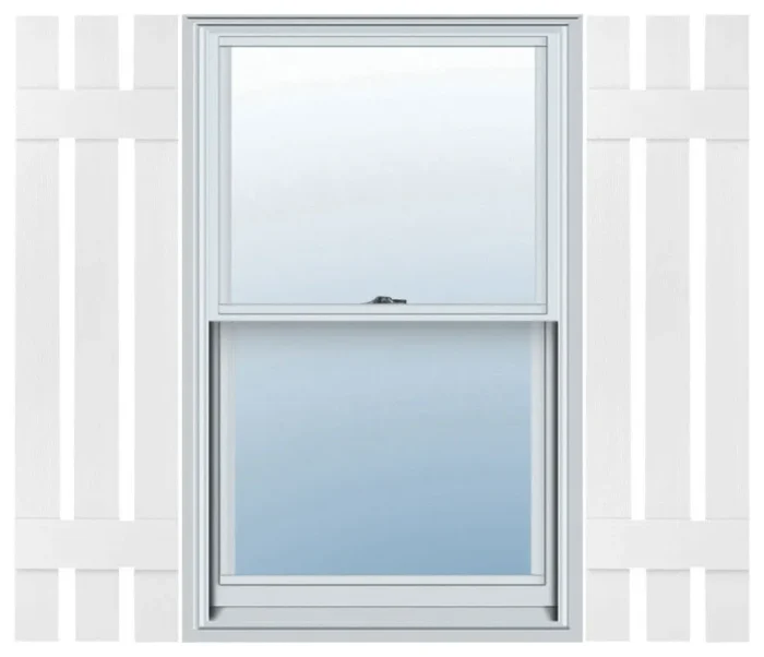 Builders Edge, Three Board Spaced, Board-n-Batten Shutters, Bright White - Image 1