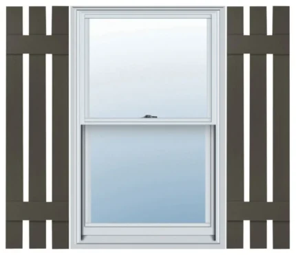 Builders Edge, Three Board Spaced, Board-n-Batten Shutters, Musket Brown