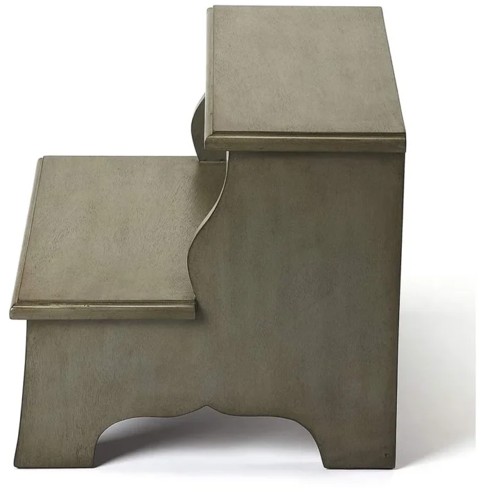 Butler Melrose Silver Satin Step Stool - Image 1