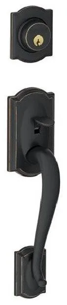 Camelot Dummy Exterior Handleset, Aged Bronze
