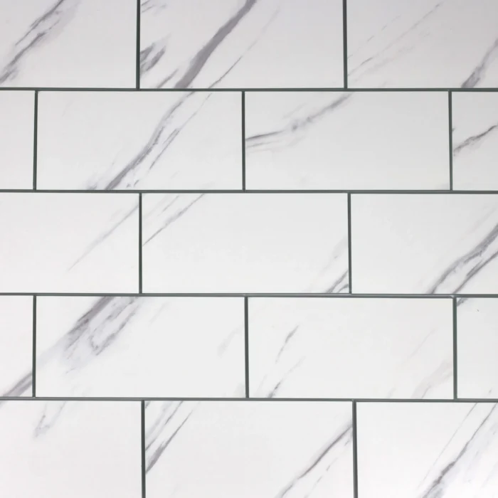 Carrara 3x6 Marble Look Glass Subway Kitchen & Bathroom Tile - Image 1