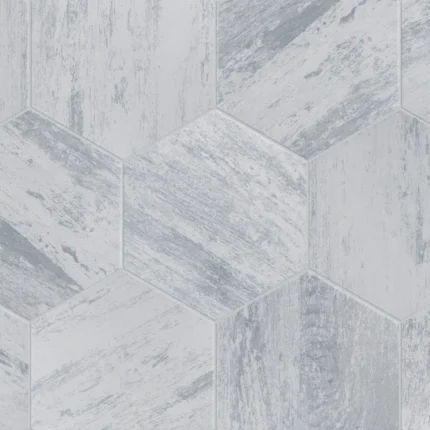 Cassis Hex Porcelain Floor and Wall Tile Sample, White