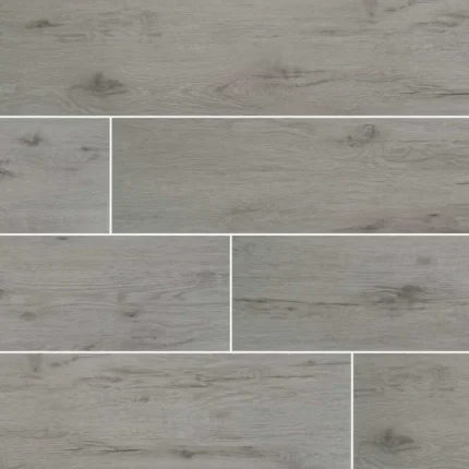 Celeste Grayseas 8X40 Black Matte Wood Look Ceramic Tile, Sample