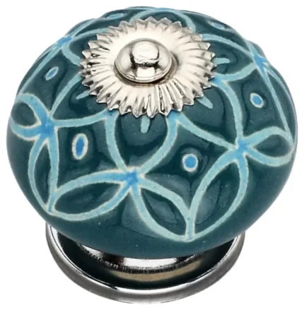Ceramic Knob, 1-4/7'', Decorative Knob, Green Drawer Cabinet Knob, 10-Pcs