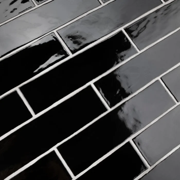 Chester Ceramic Wall Tile, Nero, Sample - Image 1
