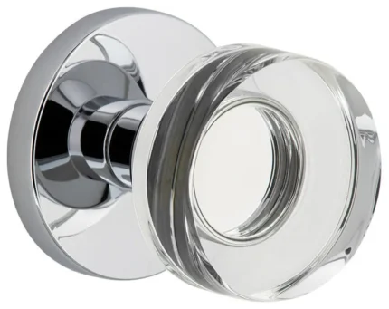 Circolo Rosette Single Dummy, Circolo Crystal Knob, Bright Chrome