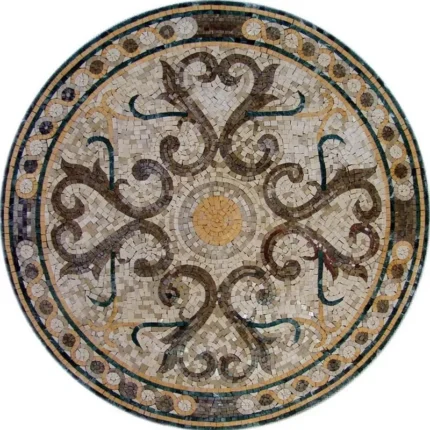 Circular Geometric Mosaic, Faruk, 35"x35"